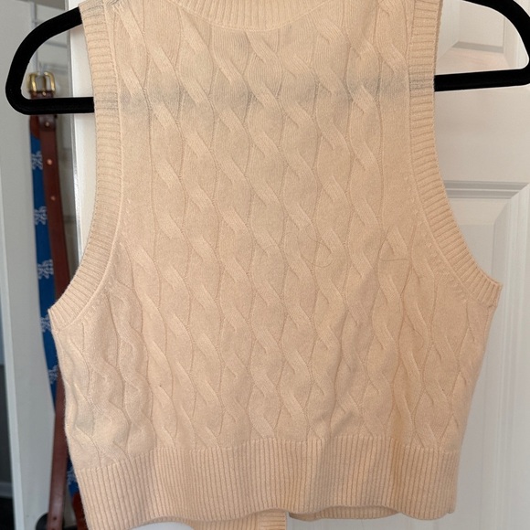 J. Crew Cream Cable Knit Cardigan Vest - Picture 3 of 4